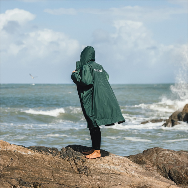 2026 Dryrobe Advance Long Sleeve Changing Robe DALSV3 - Dark Green / Nimbus Cloud